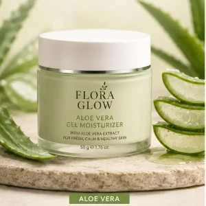 Flora Glow Aloe Vera Gel Moisturizer (50 gm) for Deep Hydration and Glowing Skin