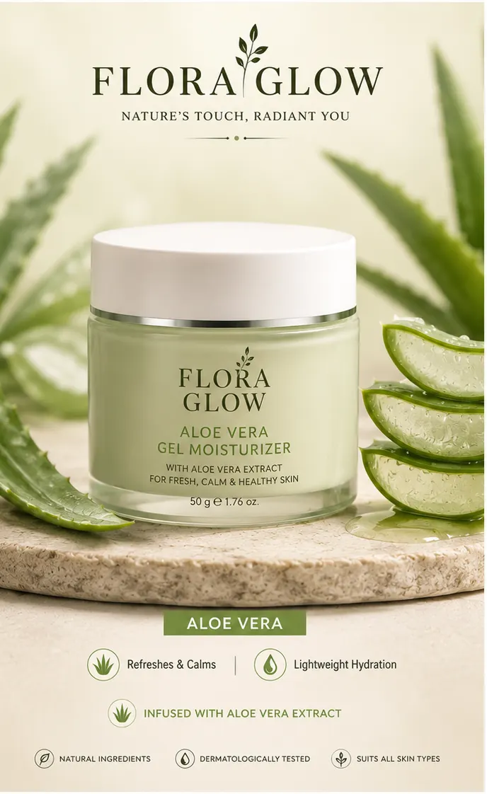Organic Skin Care India Gel Cream Moisturizer by Flora Glow