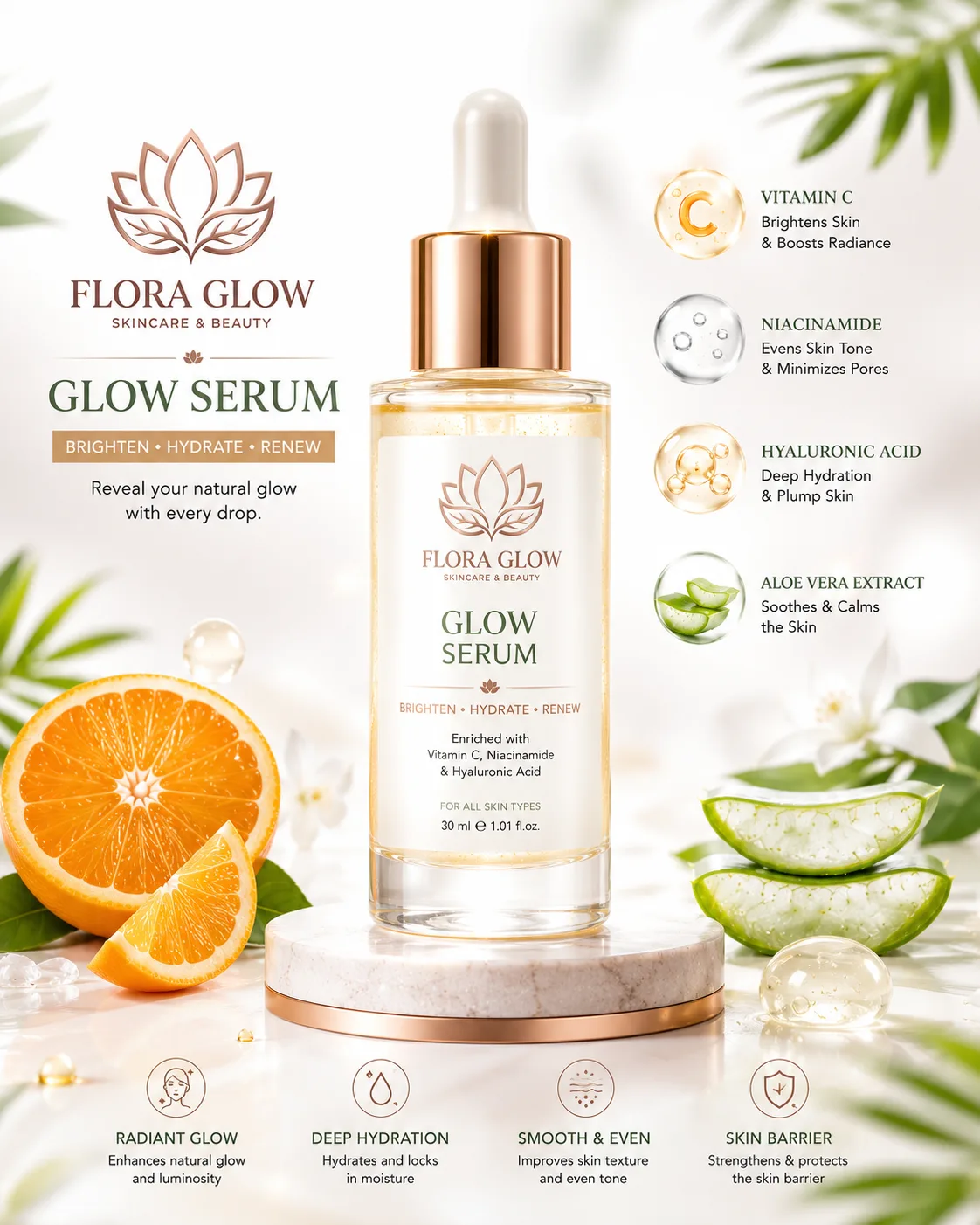 Organic Skin Care India Vitamin C Serum by Flora Glow