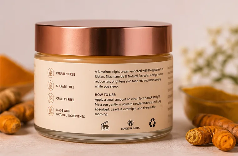De-Tan Glow Night Cream with Ubtan (50 gm) - Image 5