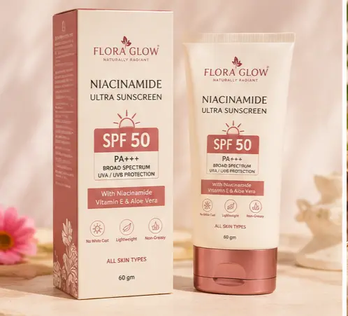 Flora Glow Niacinamide Ultra Sunscreen SPF 50 PA+++ (60 gm)